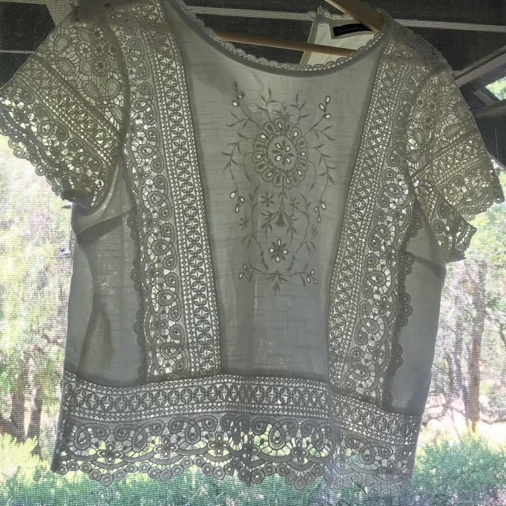 Abercrombie & Fitch White Crochet top
